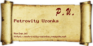 Petrovity Uzonka névjegykártya